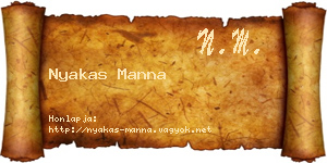 Nyakas Manna névjegykártya